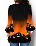 Irregular Halloween Print Top