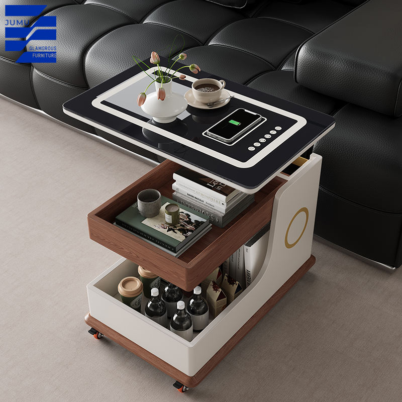 Chic Wooden Side Table with Built-in Bluetooth Speaker – Where Elegance Meets Sound