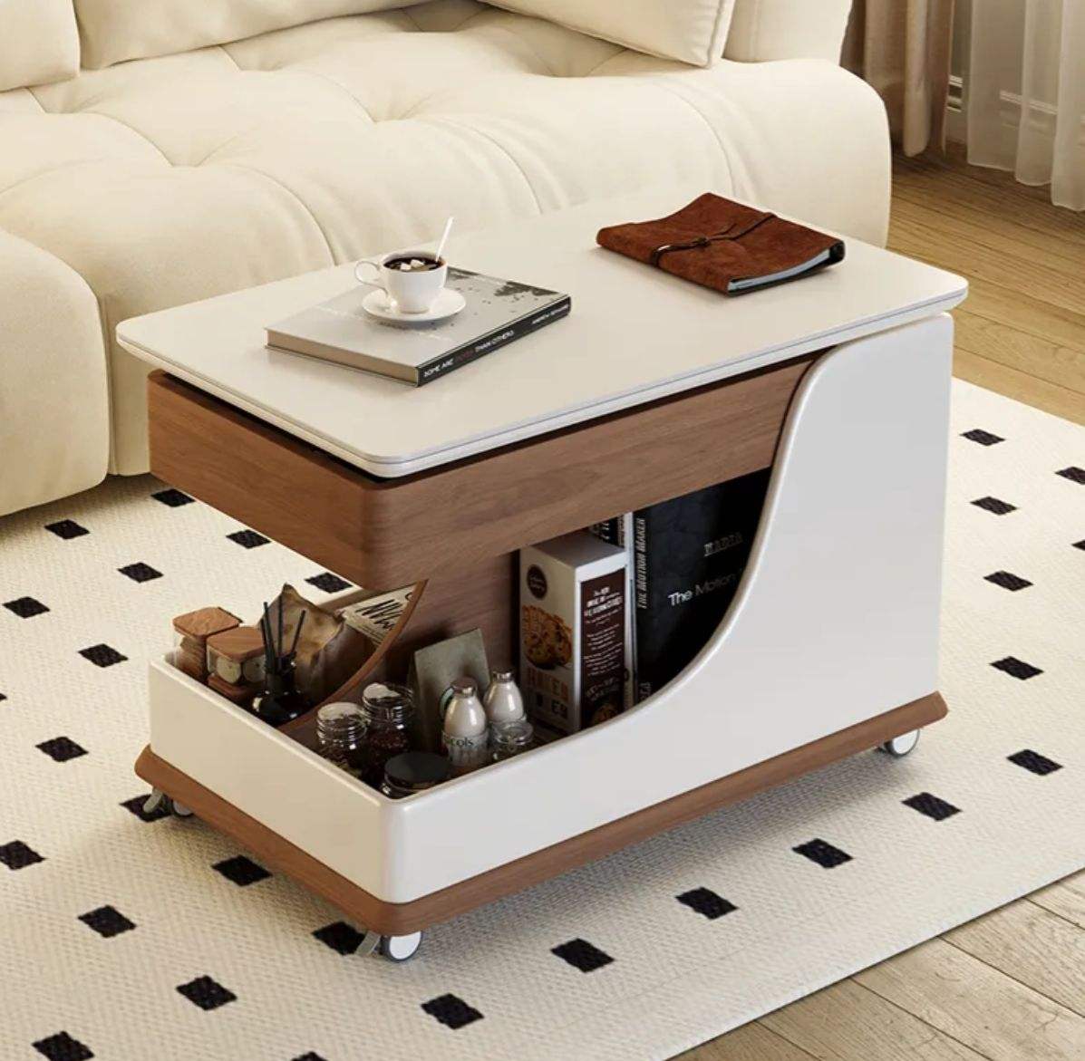 Chic Wooden Side Table with Built-in Bluetooth Speaker – Where Elegance Meets Sound