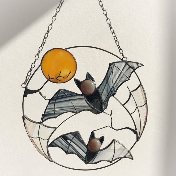 🦇Gothic Bat Moon Suncatcher🌙