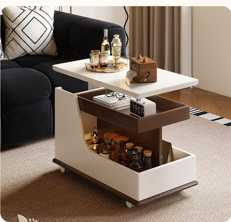 Chic Wooden Side Table with Built-in Bluetooth Speaker – Where Elegance Meets Sound